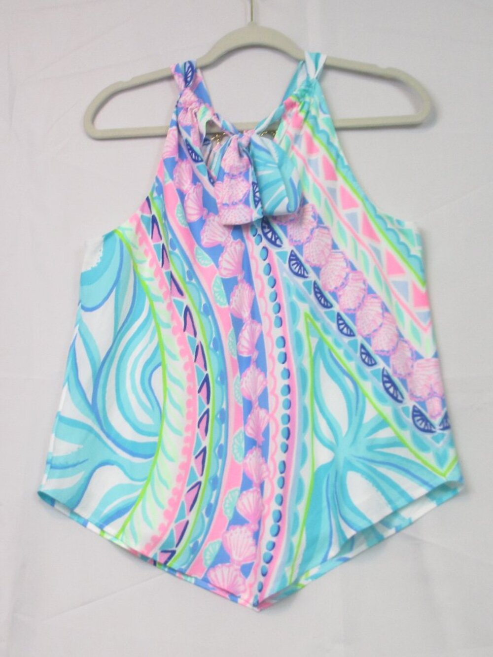Lilly Pulitzer Julien Halter Top Tank Blouse Coco Island Engineered Size S - Picture 4 of 9